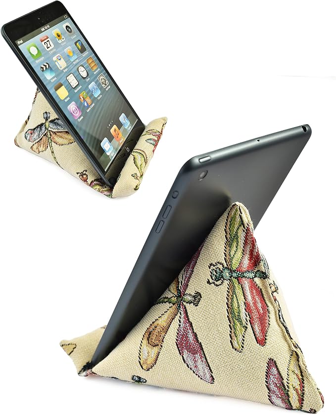 Handmade Phone Pillow Holder - The Wedge Mobile Device Stand - Fabric Phone Stand for All iPhones All Smartphones! 7 x 6.1 x 5.5 Inches (ABC)