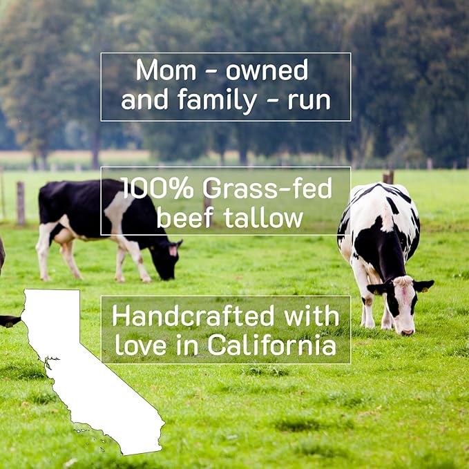 100% Grass-Fed Beef Tallow Whipped Moisturizer – Organic Cocoa Butter & Olive Oil Body Butter – Natural Cocoa Scented Skincare with Vitamins A, D, E, K – Face, Body, Baby, Eczema Relief, 2 fl oz