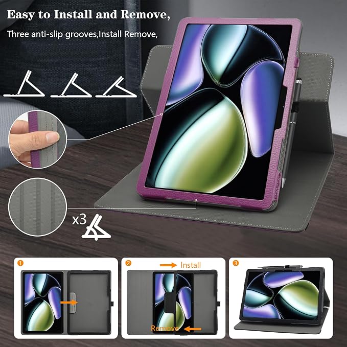 LiuShan Compatible with REDMAGIC Astra caseZuleisy E8A case360 Degree Rotation Stand PU Cover for REDMAGIC Astra 9 Inch Tablet(Not Fit Other Tablet)Black