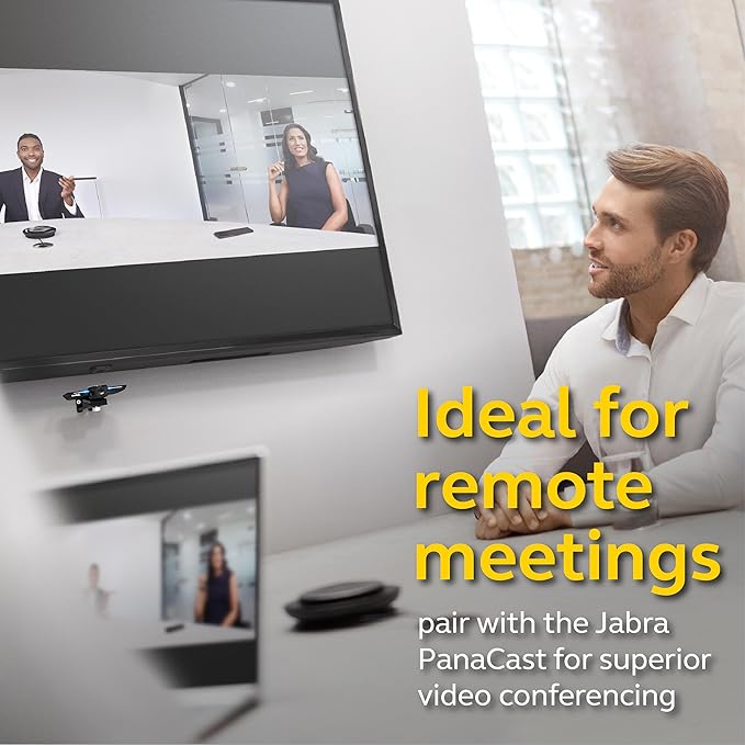 Jabra Speak 750 MS Wireless Bluetooth Speakerphone with Link 370 USB Adapter – Portable Conference Speaker for Holding Meetings Anywhere with Premium Audio - Certified for Microsoft Teams