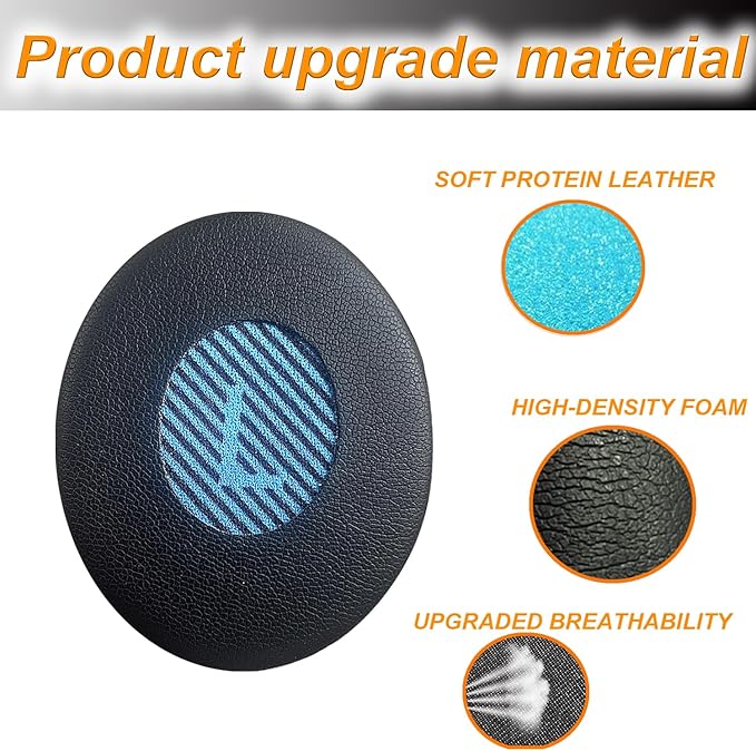 Replacement Ear Pads for Bose Ear 2 (OE2 & OE2i)/ SoundTrue On-Ear (OE),Headphones Ear Cushions Covers for SoundLink On-Ear (OE) Headset Accessories Ear Cups Repair Part 1 Pair-Black