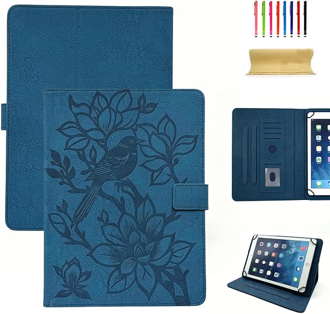 Dteck Universal Case (7.9 to 8.4) - Fold Stand Protective Flip Case for Apple iPad mini/Samsung Galaxy Tab 8.0 8.4 /Lenovo Tab 8 /onn. 100003561 8 Tablet Pro/Android Tablet 8 Inch (Blue Pink)