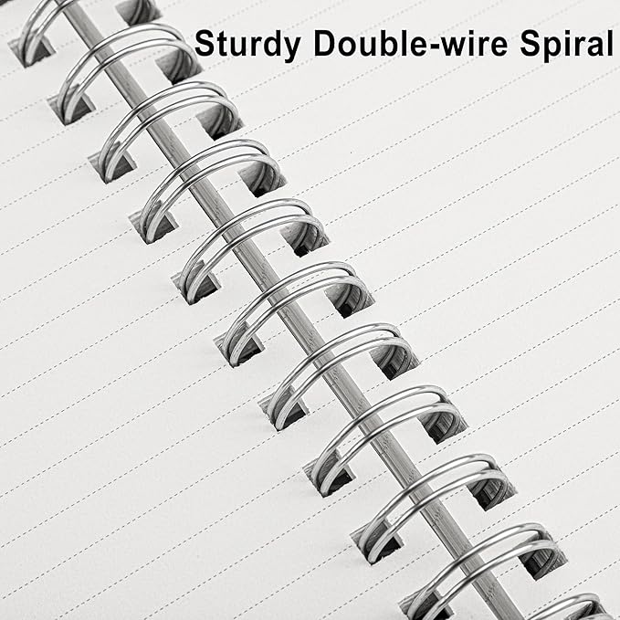 RETTACY Spiral College Ruled Notebook, 300 Pages, A4 Large Size (8.2" x 11.2"), for School, Work, Writing, Journaling, 100 GSM Thick Paper, Flexible Plastic Cover (Light Green)