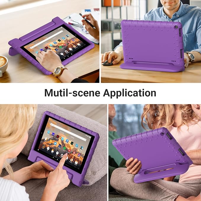 Kids Case for Amazon Fire HD 10 5/7/9 GenHandle Stand Green | Shockproof Lightweight designed for Amazon Fire hd 10 Tablet case Kids 5th/7th/9th Generation 2015/2017/2019 Released