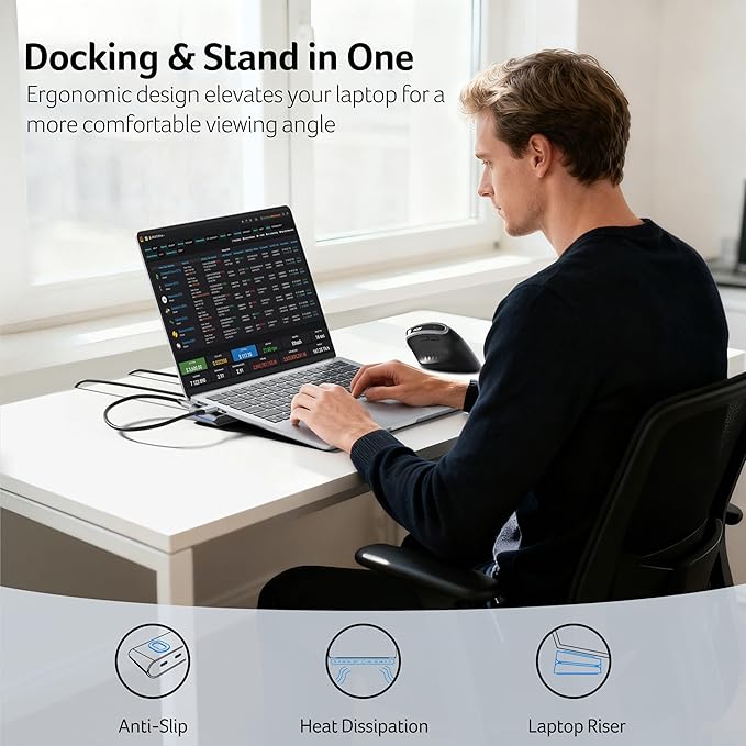 Acer Docking Station 3 Monitors, 11-in-1 Laptop Docking Station Stand with DP 8K + Dual HDMI 4K@60Hz, Ethernet, 10Gbps Data, 100W PD, SD/TF, USB C Dock with Detachable Cable for Acer/Dell/Mac/HP