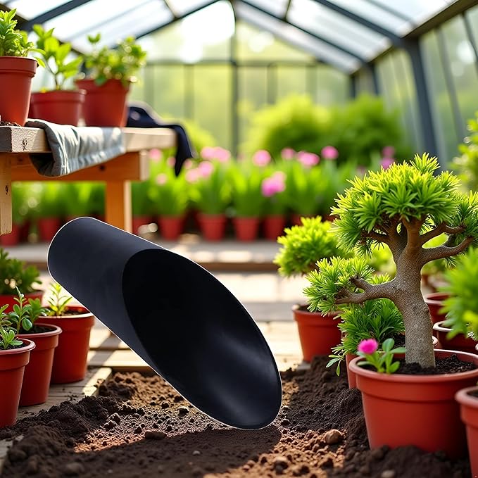 Black Bonsai Soil Scoops,Plastic Garden Soil Scoops,Colorful Gardening Tools Potting Scoopers Bucket Shovel for Flower Planting,Bonsai,Potting Garden Soil