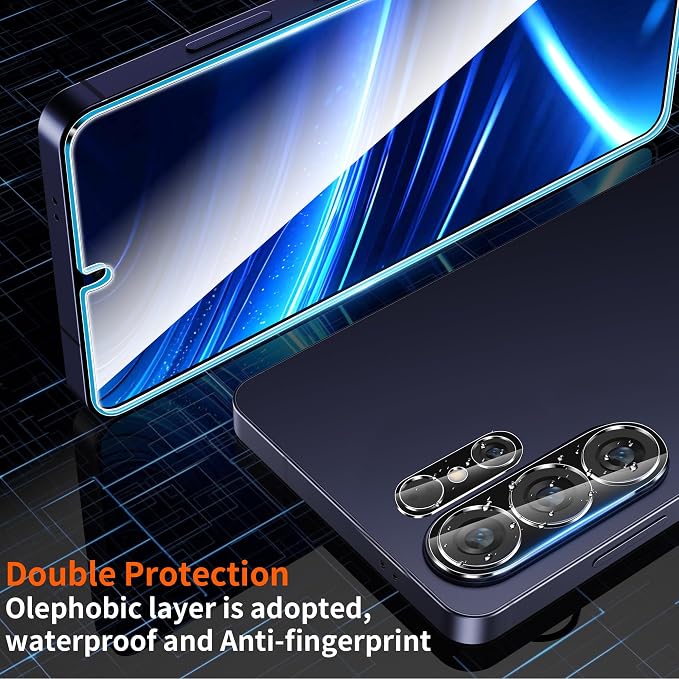 letosan 3 Pack for Samsung Galaxy S26 Ultra Screen Protector Tempered Glass + 2 Sets Camera Lens Protector Military Grade Shatterproof 9H+ Hardness Auto Alignment Frame 6.9 Inch