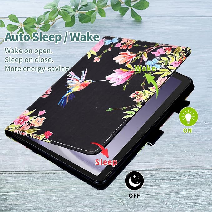 Kindle Fire Max 11 Case 13th Generation 2023 Release Fire Max 11 Tablet Case Embossed Suede Leather Folio Stand Cover with Auto Wake/Sleep &amp Card Slot &amp Pen Holder Brown Bird Flower Embossi