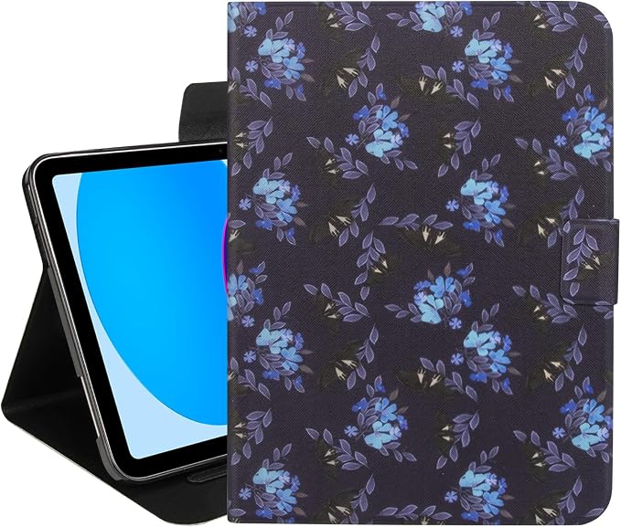 Dteck for iPad A16/10th Generation 10.9 Inch 2022 Case with Pencil HolderPremium PU Leather Folio Multiple Viewing Angles Stand Cover Auto Wake/Sleep Protective Tablet Cases for Women MenBookshelf