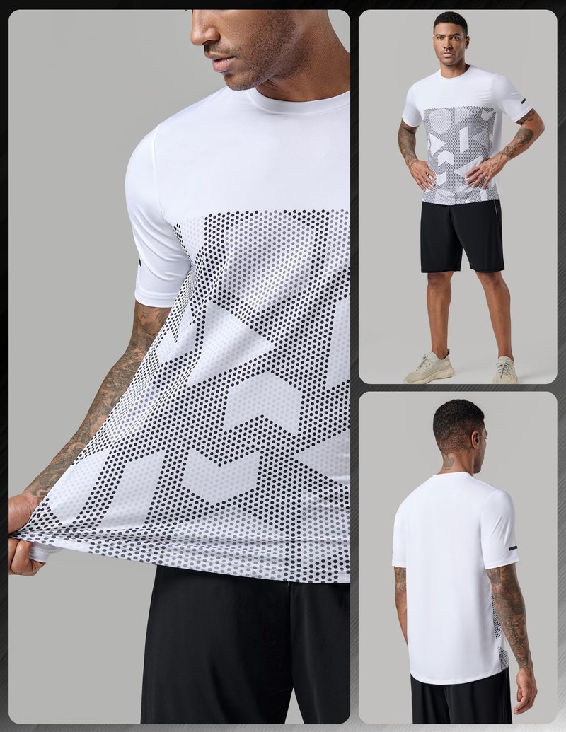 5 Pack Men’s Active Quick Dry Crew Neck T Shirts | Athletic Running Gym Workout Short Sleeve Tee Tops Bulk (Set 16, Small)