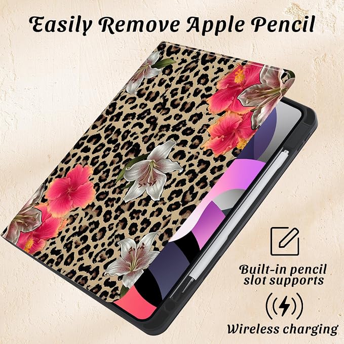 Cute Maple Bear Case for 10.2 iPad 2019/2020/2021(7th/8th/9th Gen) with Pencil Holder Auto Wake/Sleep Leather Soft TPU Back Cover for Women Girls