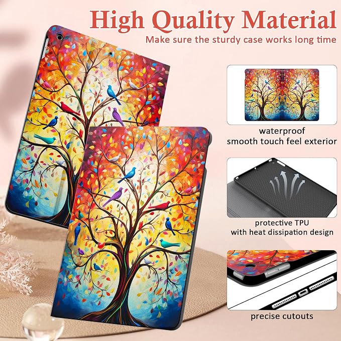 Case for iPad 9th/8th/7th Generation 2021/2020/2019 10.2 inch with Pencil Holder/Multi-Angle Stand Folio Auto Wake/Sleep Cover for iPad 9 8 7 Gen 10.2 (Notebook Black)