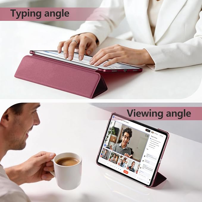 for iPad Air 13 Inch Case M4/M3/M2(2026/2025/2024) Lavender | Slim Trifold Stand Protective Cover with Translucent Hard Back for iPad Air 13 Case Support Touch ID Auto Wake/Sleep