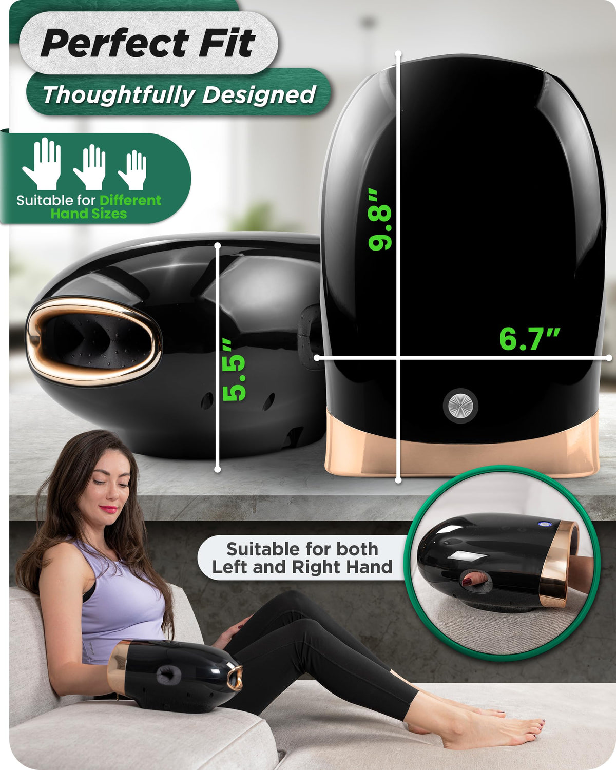 Lunix LX30 Rolling Hand Massager with Kneading & Compression, Heated