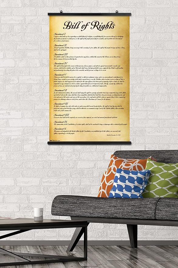Trends International The United States of America - Bill of Rights Wall Poster, 22.375" x 34", Premium Poster & Clip Bundle