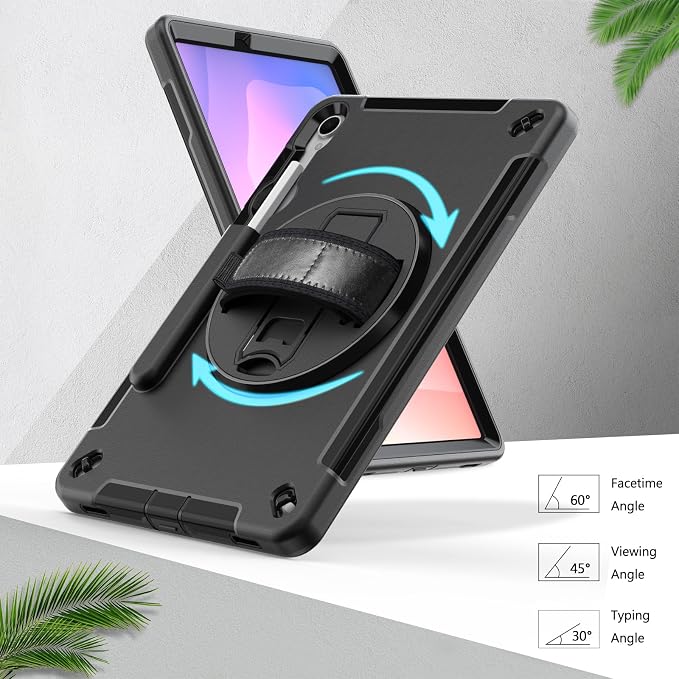 Miesherk Case for Galaxy Tab S11 Case Samsung Galaxy 11 Inch 5G 2025Black | Military Grade Shockproof Case with Hand/Shoulder Strap-S Pen Holder-Rotating Kickstand