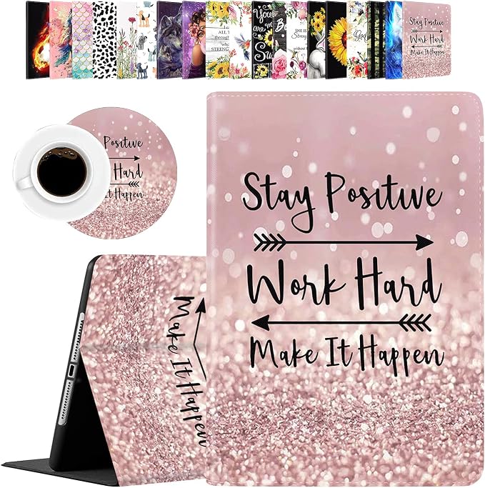 for iPad mini Case iPad mini 1 2 3 4 5 Case and Coasters Set PU Leather Folio Case Smart Cover with Stand &amp Auto Wake Sleep for iPad mini 5/4/3/2/1 - Flame Soccer