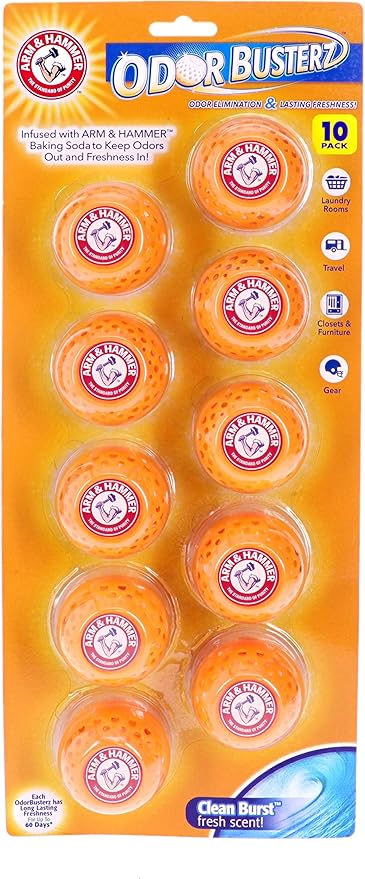 Arm & Hammer Odor Busterz Balls Air Freshener and Odor Eliminator, 10-Piece