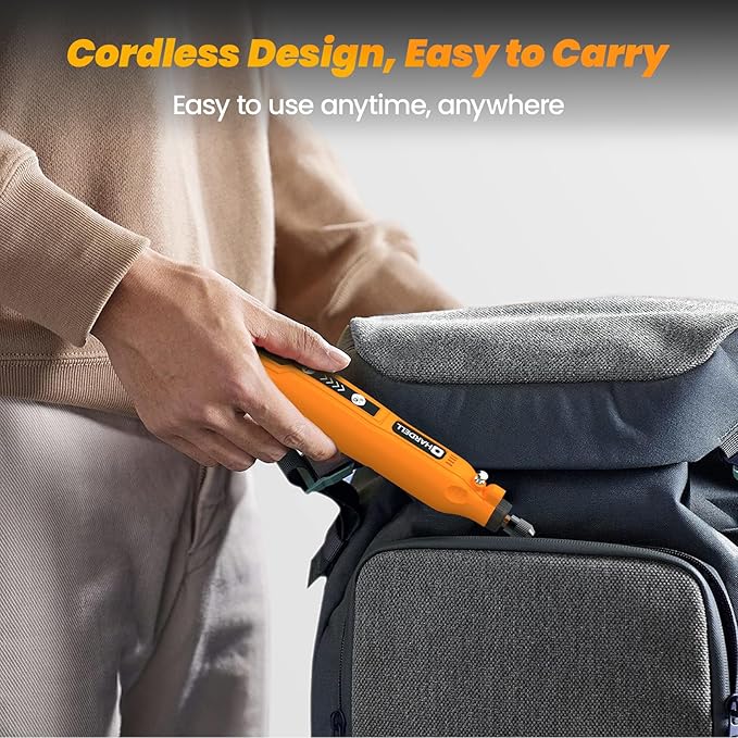 HARDELL Mini Cordless Rotary Tool, 5-Speed and USB Charging Rotary Tool Kit with 69 Accessories, Multi-Purpose 3.7V Power Rotary Tool for Sanding, Polishing, Drilling, Etching, Engraving, DIY Crafts