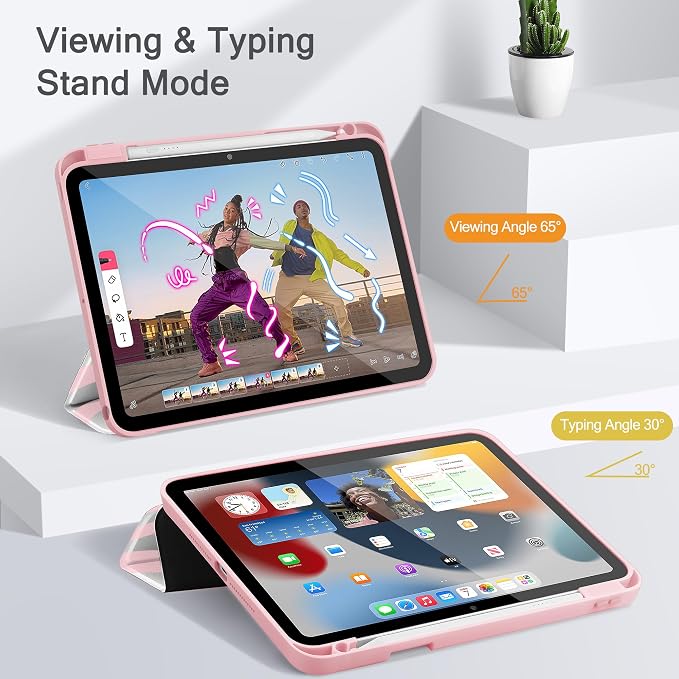 Tuiklol for iPad 10.2 inch 9th / 8th / 7th Gen 2021 2020 2019 Release Case | Built in Pencil Holder - TPU Protection Trifold Stand Stand Clear Back Tablet Cover With Auto Wake/Sleep Blue berries
