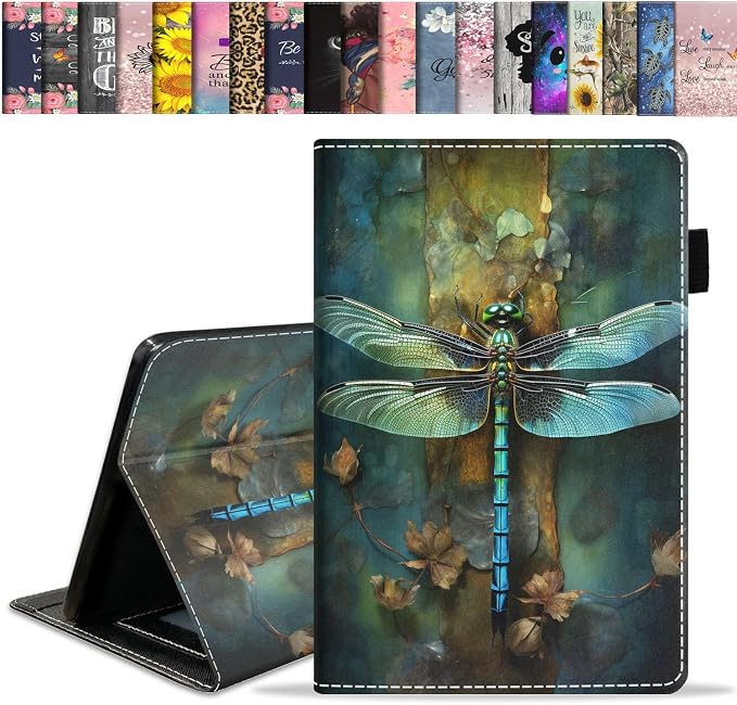 Case for Amazon Kindle Fire HD 10 Tablet 10.1 (9th/7th Generation 2019/2017 Release) Slim Folding Stand Folio Cover with Card Slot &amp Auto Wake/Sleep - African American Girl