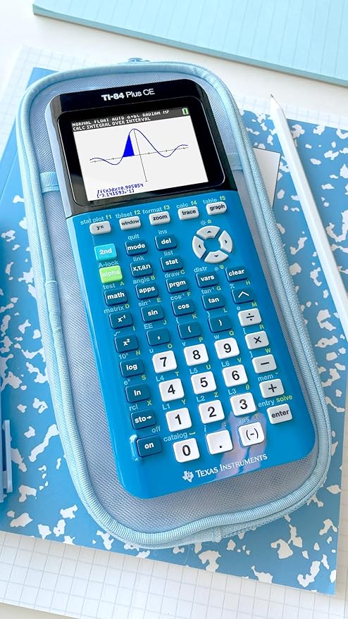 Texas Instruments TI-84 Plus CE Color Graphing Calculator, Bionic Blue Small