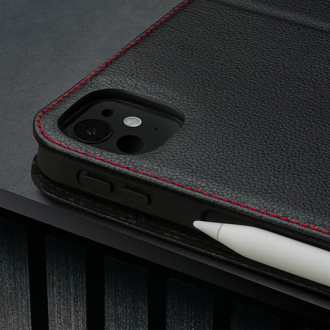 TORRO Case Compatible with iPad Pro 11” M5 / M4 (2025/2024) – Premium Leather iPad Pro 11” 2025/2024 Case with Stand Function Apple Pencil Connectivity and Wake/Sleep Function (Black)