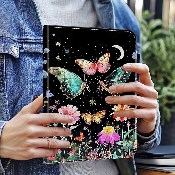 Case for Kindle Paperwhite 12th Gen 2024 (7) &amp Kindle Colorsoft Signature Edition (7)Wallet PU Leather Folio Cover Multi-Angle Stand with Auto Wake/SleepAesthetic Snake Floral