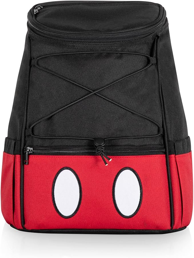Picnic TIME Disney Mickey Mouse Backpack Cooler, Insulated Leakproof Soft Cooler Backpack, Waterproof Lunch Bag, Portable Hiking Backpack Ice Chest for Picnic, Beach, Camping & Travel (Black Red)