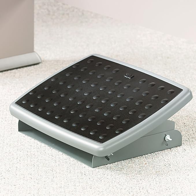 3M Adjustable Foot Rest, 18 Inch Wide Non-skid Platform (FR330) Grey