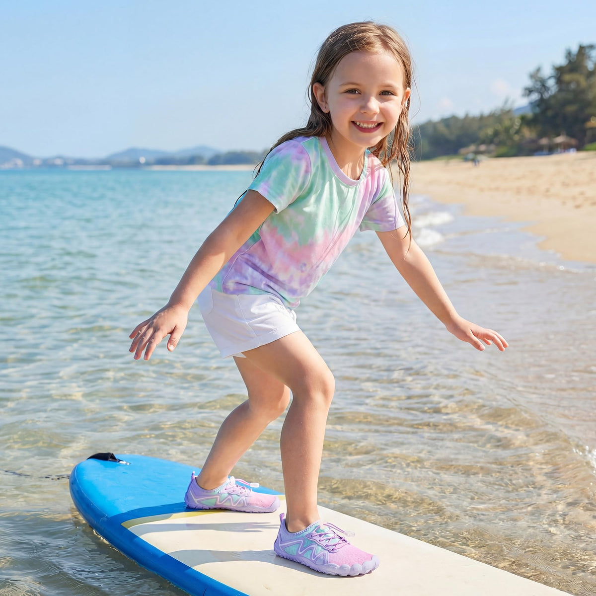 Stelle Kids Water Shoes Quick Dry Barefoot Drawstring(Mermaid Ombre,13ML)