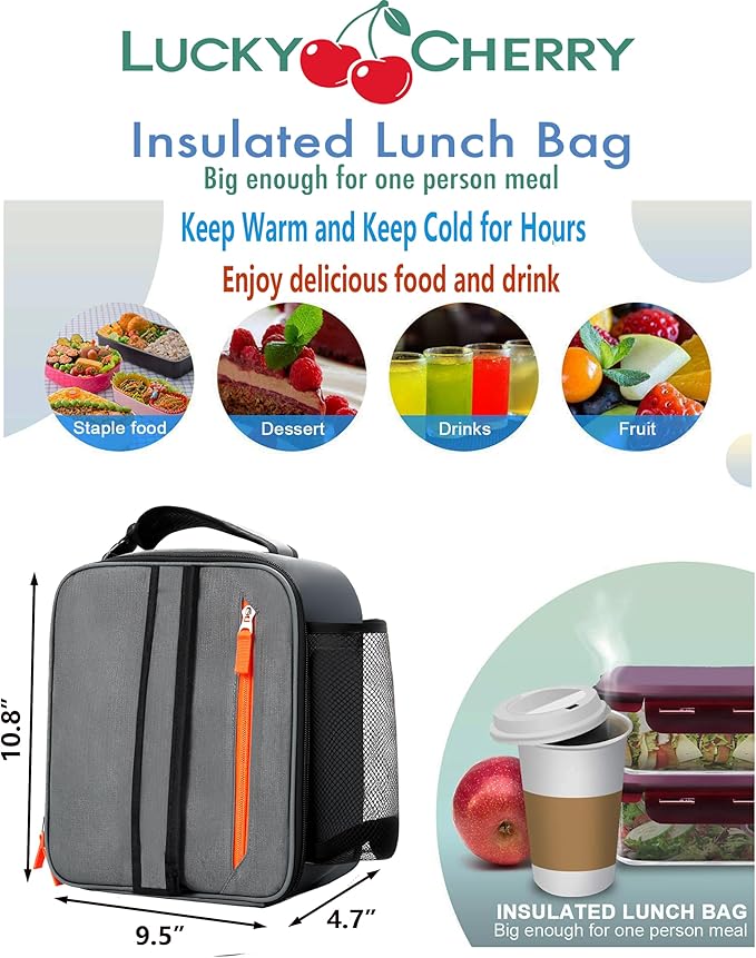 Lunch Box Insulated Lunch bag for Men Teen Kids Boys Adult Portable Stylish Small Lunchbox Special Design for Working Office school Picnic