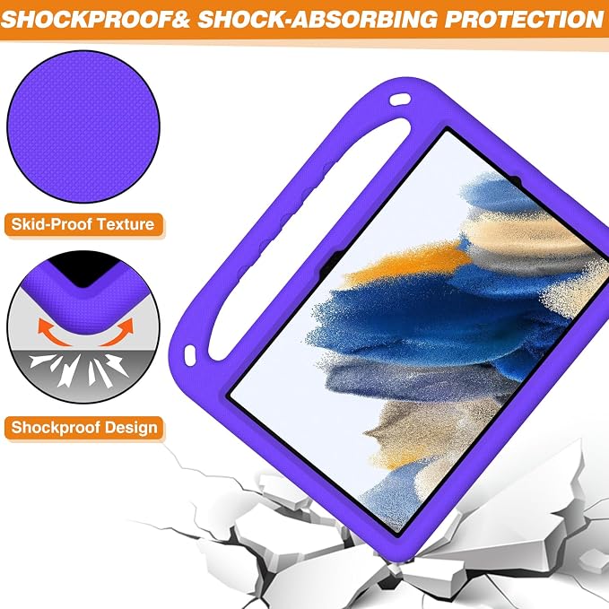 Galaxy Tab A9+ Case Kids Friendly EVA Rubber Stand Handle Grip Shockproof Protective Lightweight Cute Case Cover for Galaxy Tab A9 Plus 11 SM-X210 X215 X217 - Black