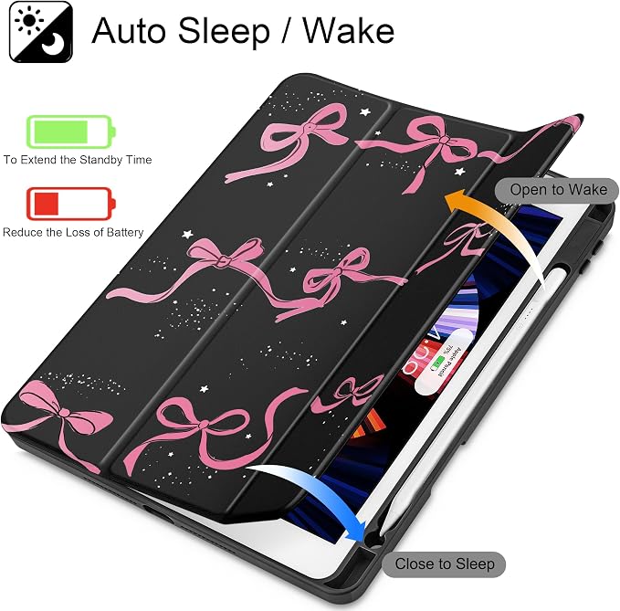 May Chen for iPad 9th Generation with Pencil Holder iPad 8th/7th Gen Case 10.2-inch [Penceil Holder] Trifold Stand Auto Wake/Sleep Clear TPU Protection Back Cover Ballet Shoes