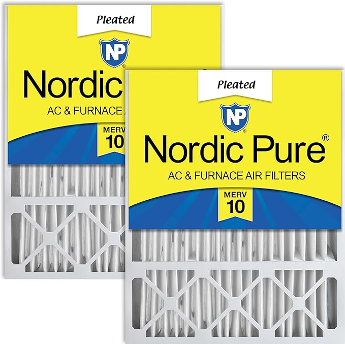 Nordic Pure 16x25x5 Honeywell/Lennox Replacement MERV 10 Air Filters 2 Pack