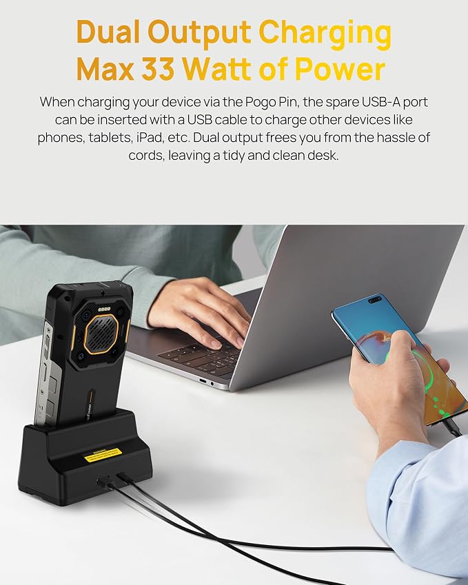 Ulefone Armor 26 Ultra 33W Desk Charging Dock Wireless Charging Station for Ulefone Armor 26 Ultra Not Charger