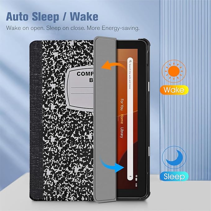 Case for Amazon Fire HD 8 Tablet (12th/10th Generation 2024/2022/2020 Release) &amp HD 8 Plus Multi-Angle PU Leather Protective Stand Cover with Auto Wake/Sleep Bookish Book Lovers
