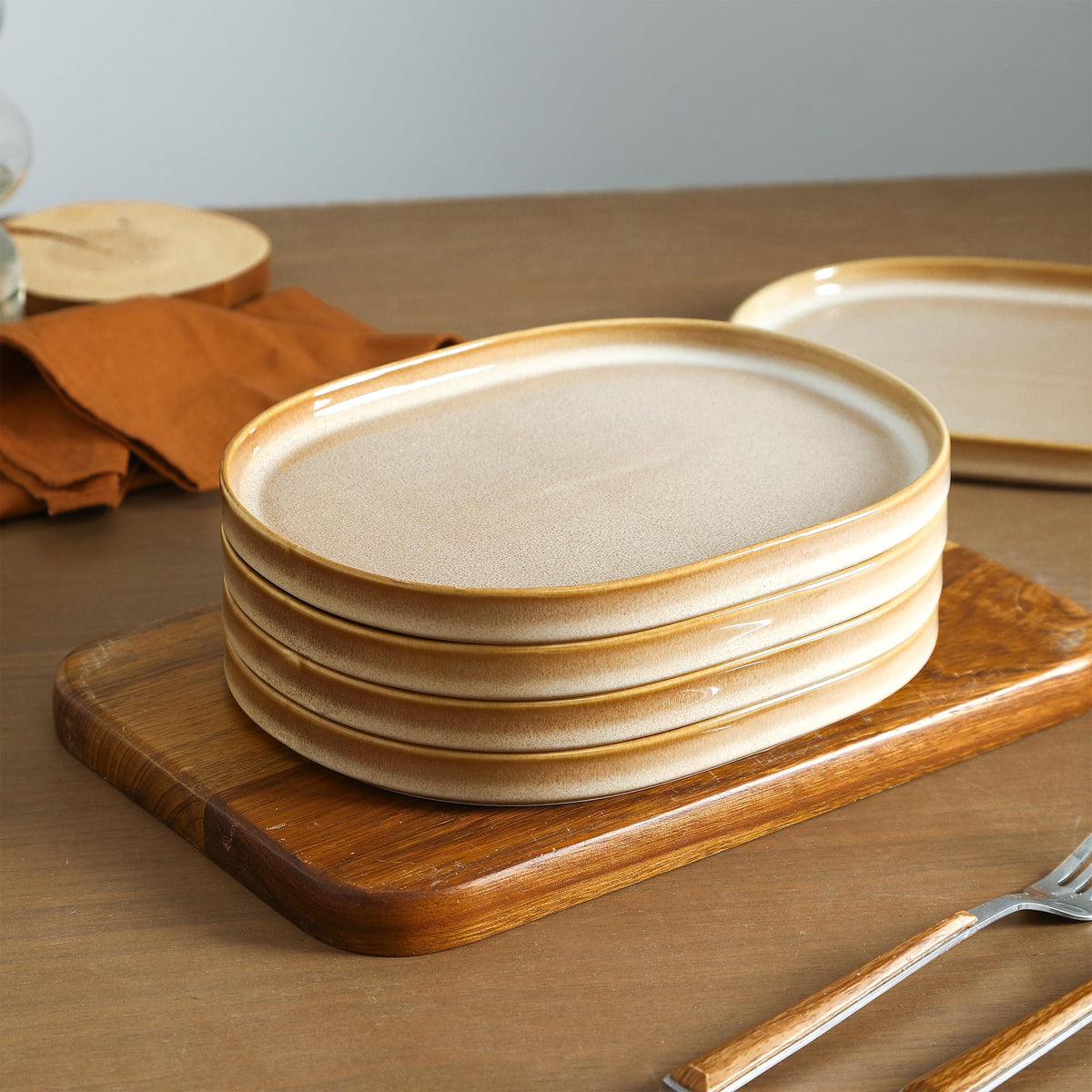 Stone Lain Cairo 12-Piece Dinnerware Stoneware, Plates and Bowls, Microwave and Dishwasher Safe, Includes Dinner and Salad Plates, Cereal Bowls, Dish Set for 4, Grey