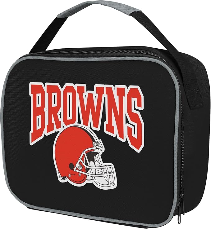FOCO NFL Unisex-Adult Officially Licensed Wordmark Team Color Big Logo Football Zip Closure 7L Lunch Bag - Cleveland Browns