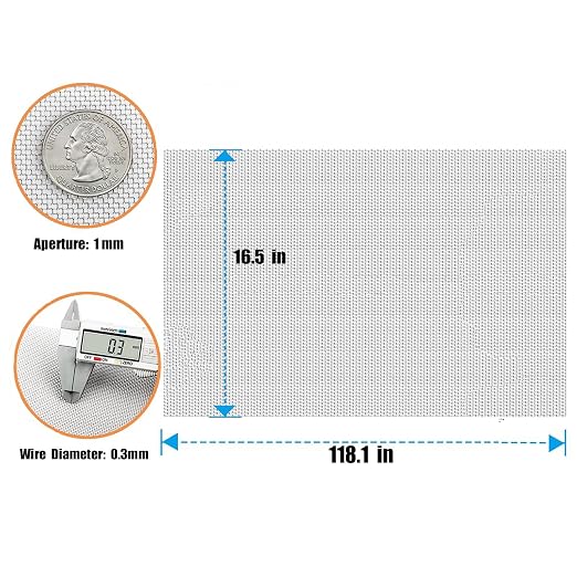 1 roll Stainless Steel Wire mesh 20 mesh, 304 Wire mesh, Suitable