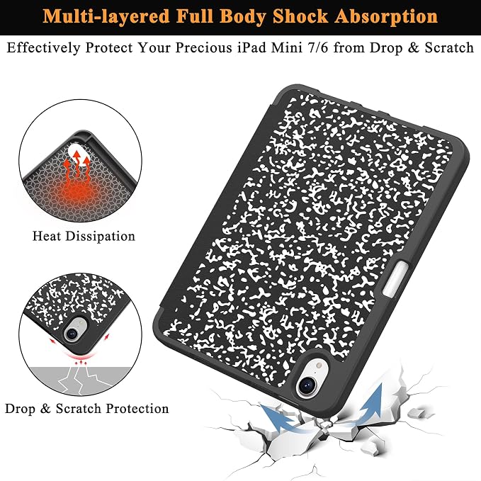 Soke Case for iPad mini (A17 Pro) 7th/ 6th Generation (Book Wine) | Built-in Apple Pencil Slot fit iPad Mini 2024 and 2021 8.3 inch Auto Sleep/Wake