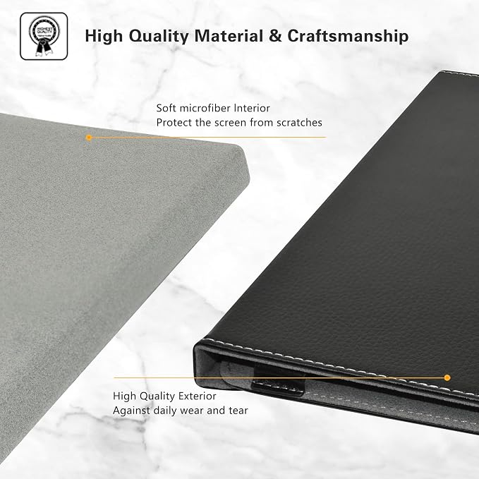 LiuShan 360 Degree Rotation Stand PU Cover for DOOGEE T30 Pro/Ultra T30s T35 T40 11 Tablet Black