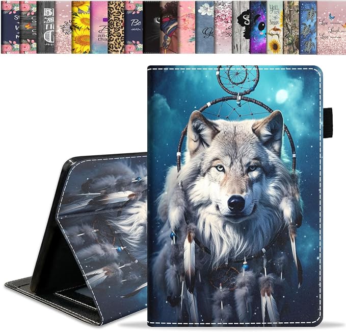 Case for Amazon Kindle Fire HD 10 Tablet 10.1 (9th/7th Generation 2019/2017 Release) Slim Folding Stand Folio Cover with Card Slot &amp Auto Wake/Sleep - African American Girl