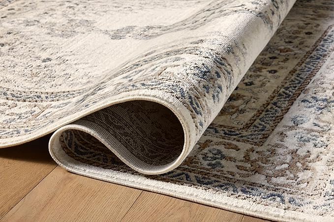 Loloi Teagan Collection TEA-02 Oatmeal/Ivory 2'-8" x 4' Accent Rug, Large, Soft Neutral Rug, High-Traffic for Living Room, Bedroom, Home Office, Dining Area