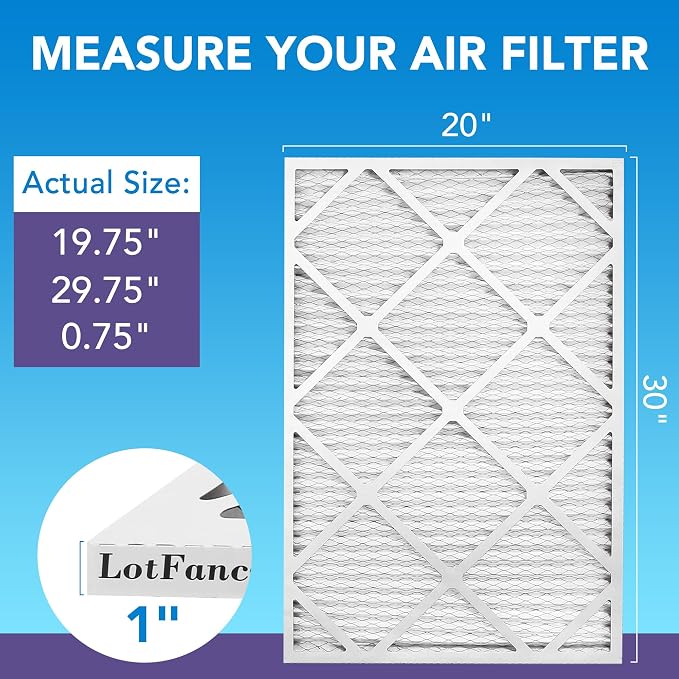 LotFancy 20x30x1 Air Filter MERV 11 4-Pack, Electrostatic Pleated AC Furnace