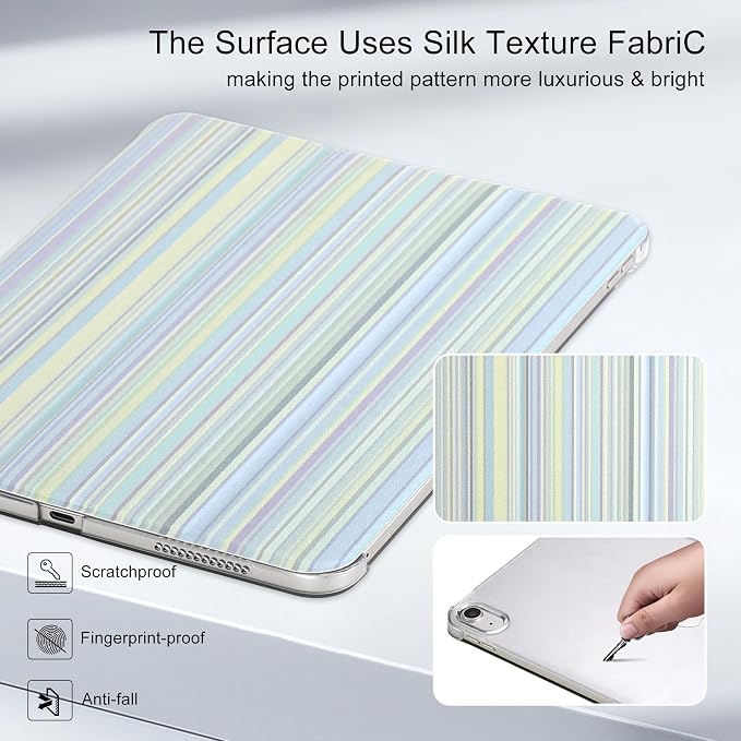for iPad Air 11-inch M4 2026 M3 2025 M2 2024 iPad Air 5th 2022 / 4th Gen 2020 10.9-inch Slim Foldable Stand Hard PC Translucent Back Shell Smart Cover - [Auto Wake/Sleep]-Black Polka dots