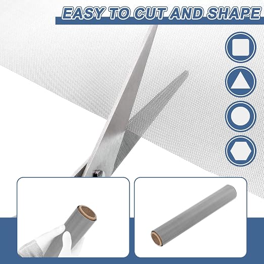 uxcell 50 Mesh 118" x 12" Woven Wire Mesh, 304 Stainless Steel Air Vent Filter