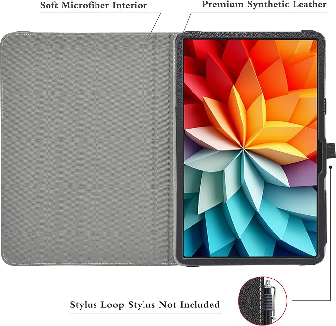 MAMA MOUTH for DOOGEE T36 Rotating CaseBlackview Mega2 Case360 Degree Rotary Stand with Cute Pattern Cover for DOOGEE T36 /Blackview Mega2 /Mega2 WiFi 12 TabletsBlack