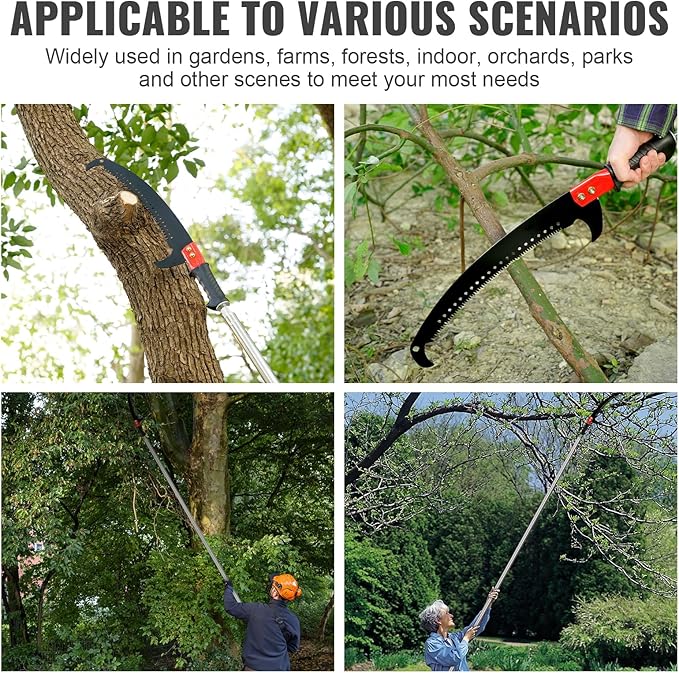 Pole Saw Blade 17-Inch, 65Mn Steel Tree Pruner Replacement Blade Triple-Cut Teeth Compatible with Manual Pole Saw, Suitable for Multi-Purpose Handheld Pruning Saw for Backyard Garden