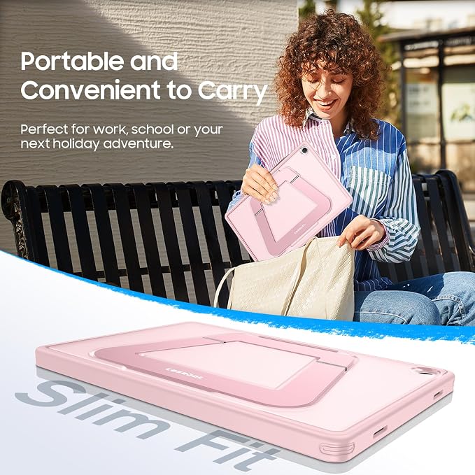 Fintie Multi-Angle Kickstand Case for Samsung Tab A11+/A9+ 11 in Black | Dual-Axis Aluminum Stand PC &amp TPU Protection Slim Frosted Hard Cover with Anti-Scratch Surface Stable Viewing Angles